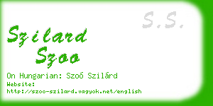 szilard szoo business card
